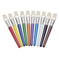 School Smart BRUSH  STUBBY FLAT TIP 7 ASST COLORS SET OF 10 PK PAC5184-5987DI